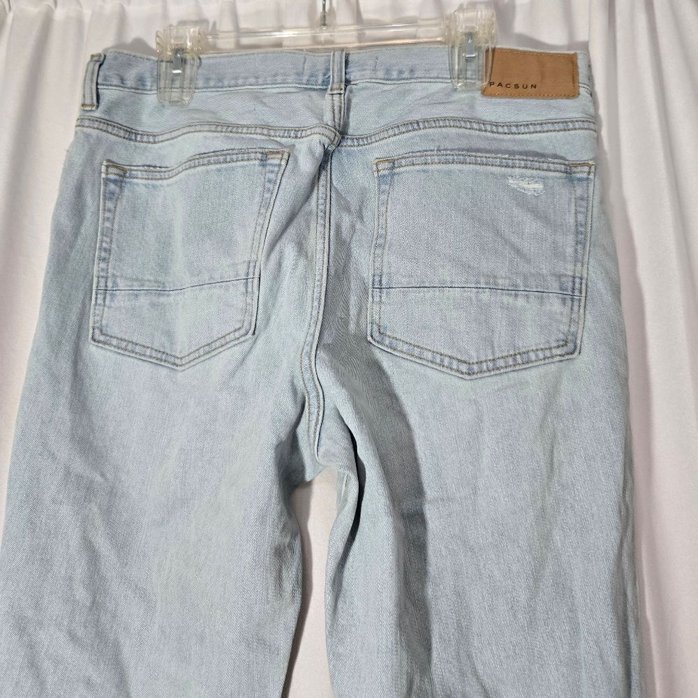 PacSun Light Ripped Stacked Skinny Jeans 34x32 - Picture 6 of 9
